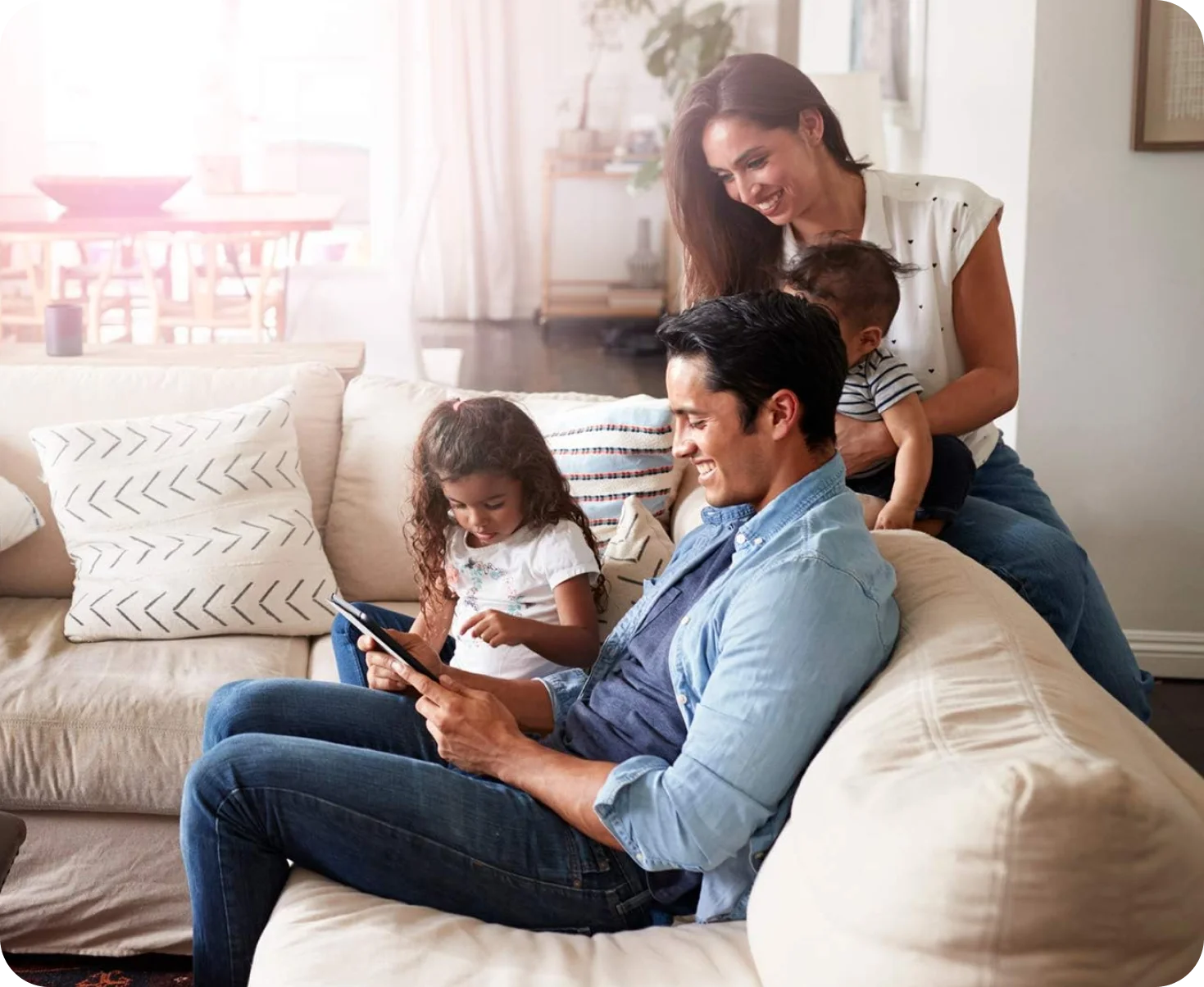 Couple calmly discussing prenup details together in New Jersey